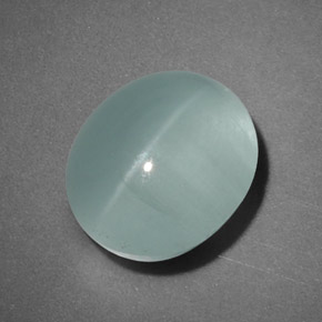Cat's Eye Aquamarine Gemstone in 10.3 x 8.5 mm Size for Sale, Cat's Eye Aquamarine Stone in Blue-Green Color