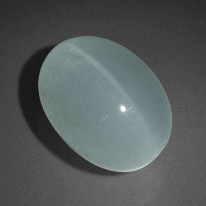 6.35 ct Green Cat's Eye Aquamarine Stone, Natural Cat's Eye Aquamarine in Oval Cabochon Shape for Sale