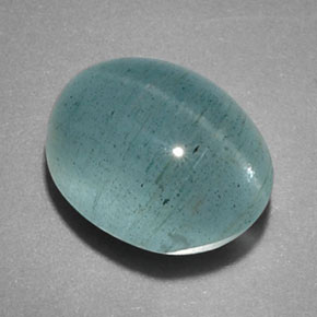 Cat's Eye Aquamarine Gemstone in 10.8 x 8.5 mm Size for Sale, Cat's Eye Aquamarine Stone in Blue-Green Color