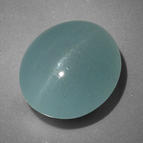 6.73 ct Green Cat's Eye Aquamarine Stone, Natural Cat's Eye Aquamarine in Oval Cabochon Shape for Sale