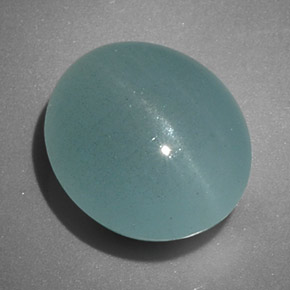 Cat's Eye Aquamarine Gemstone in 12.1 x 10.6 mm Size for Sale, Cat's Eye Aquamarine Stone in Blue-Green Color