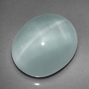 Cat's Eye Aquamarine Gemstone in 12.8 x 10.8 mm Size for Sale, Cat's Eye Aquamarine Stone in Blue-Green Color