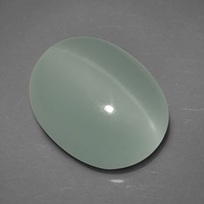 Very Light Green Cat's Eye Aquamarine Gem - 11.7ct Oval Cabochon (ID: 356449)