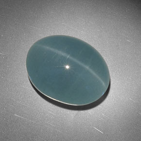 Cat's Eye Aquamarine Gemstone in 16.3 x 12.7 mm Size for Sale, Cat's Eye Aquamarine Stone in Blue-Green Color