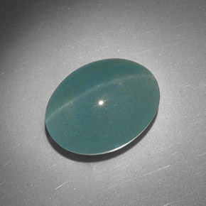 16.35 ct Green Cat's Eye Aquamarine Stone, Natural Cat's Eye Aquamarine in Oval Cabochon Shape for Sale