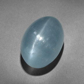 10.31 ct Green Cat's Eye Aquamarine Gemstone, Cat's Eye Aquamarine Gem in Oval Cabochon Shape for Sale.