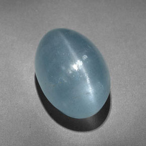10.31 ct Green Cat's Eye Aquamarine Stone, Natural Cat's Eye Aquamarine in Oval Cabochon Shape for Sale