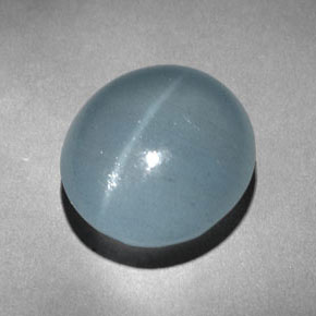 9.45 ct Green Cat's Eye Aquamarine Stone, Natural Cat's Eye Aquamarine in Oval Cabochon Shape for Sale