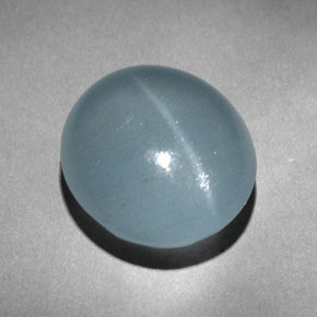 Cat's Eye Aquamarine Gemstone in 14.1 x 12.9 mm Size for Sale, Cat's Eye Aquamarine Stone in Blue-Green Color
