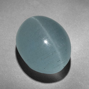 Cat's Eye Aquamarine Gemstone in 16 x 12 mm (calibrated) Size for Sale, Cat's Eye Aquamarine Stone in Blue-Green Color