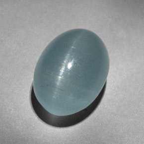 10.10 ct Green Cat's Eye Aquamarine Gemstone, Cat's Eye Aquamarine Gem in Oval Cabochon Shape for Sale.