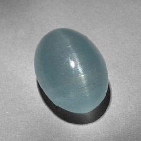 10.10 ct Green Cat's Eye Aquamarine Stone, Natural Cat's Eye Aquamarine in Oval Cabochon Shape for Sale