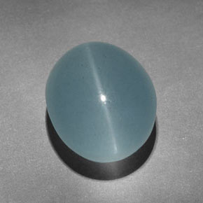 9.73 ct Green Cat's Eye Aquamarine Stone, Natural Cat's Eye Aquamarine in Oval Cabochon Shape for Sale