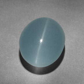 Cat's Eye Aquamarine Gemstone in 13.8 x 11.3 mm Size for Sale, Cat's Eye Aquamarine Stone in Blue-Green Color