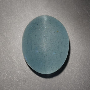 8.14 ct Green Cat's Eye Aquamarine Gemstone, Cat's Eye Aquamarine Gem in Oval Cabochon Shape for Sale.