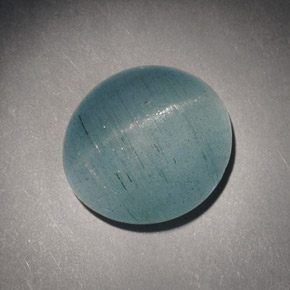 7.21 ct Green Cat's Eye Aquamarine Stone, Natural Cat's Eye Aquamarine in Oval Cabochon Shape for Sale