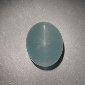 4.98 ct Green Cat's Eye Aquamarine Gemstone, Cat's Eye Aquamarine Gem in Oval Cabochon Shape for Sale.