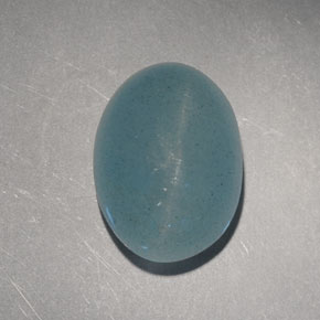 6.60 ct Green Cat's Eye Aquamarine Gemstone, Cat's Eye Aquamarine Gem in Oval Cabochon Shape for Sale.