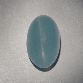 7.33 ct Green Cat's Eye Aquamarine Gemstone, Cat's Eye Aquamarine Gem in Oval Cabochon Shape for Sale.