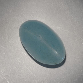 7.33 ct Green Cat's Eye Aquamarine Stone, Natural Cat's Eye Aquamarine in Oval Cabochon Shape for Sale