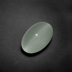 8.55 ct Green Cat's Eye Aquamarine Stone, Natural Cat's Eye Aquamarine in Oval Cabochon Shape for Sale