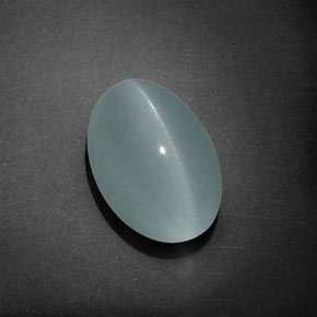 11.31 ct Blue Cat's Eye Aquamarine Stone, Natural Cat's Eye Aquamarine in Oval Cabochon Shape for Sale