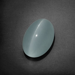 Cat's Eye Aquamarine Gemstone in 16.3 x 11 mm Size for Sale, Cat's Eye Aquamarine Stone in Green-Blue Color