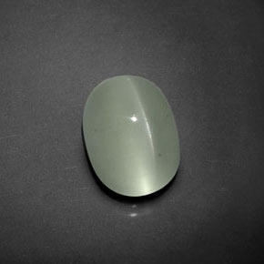 8.36 ct Green Cat's Eye Aquamarine Stone, Natural Cat's Eye Aquamarine in Oval Cabochon Shape for Sale
