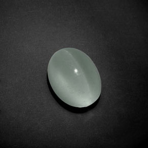 6.97 ct Green Cat's Eye Aquamarine Stone, Natural Cat's Eye Aquamarine in Oval Cabochon Shape for Sale
