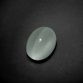 Cat's Eye Aquamarine Gemstone in 12.6 x 9.5 mm Size for Sale, Cat's Eye Aquamarine Stone in Blue-Green Color