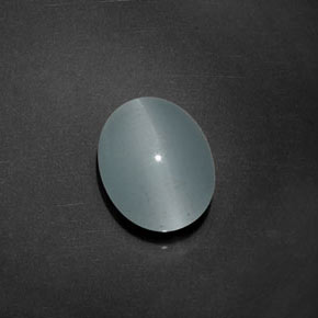 5.17 ct Blue Cat's Eye Aquamarine Stone, Natural Cat's Eye Aquamarine in Oval Cabochon Shape for Sale