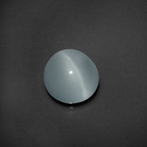 3.91 ct Blue Cat's Eye Aquamarine Gemstone, Cat's Eye Aquamarine Gem in Round Cabochon Shape for Sale.
