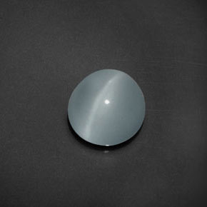 3.91 ct Blue Cat's Eye Aquamarine Stone, Natural Cat's Eye Aquamarine in Round Cabochon Shape for Sale