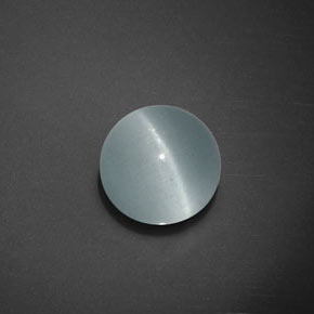 5.58 ct Blue Cat's Eye Aquamarine Stone, Natural Cat's Eye Aquamarine in Round Cabochon Shape for Sale