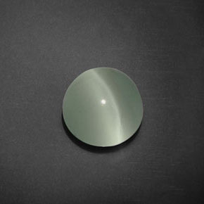 5.25 ct Green Cat's Eye Aquamarine Stone, Natural Cat's Eye Aquamarine in Round Cabochon Shape for Sale