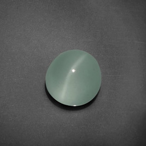 5.40 ct Blue Cat's Eye Aquamarine Stone, Natural Cat's Eye Aquamarine in Round Cabochon Shape for Sale