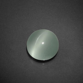 4.55 ct Green Cat's Eye Aquamarine Stone, Natural Cat's Eye Aquamarine in Round Cabochon Shape for Sale