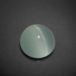 8.01 ct Green Cat's Eye Aquamarine Stone, Natural Cat's Eye Aquamarine in Round Cabochon Shape for Sale