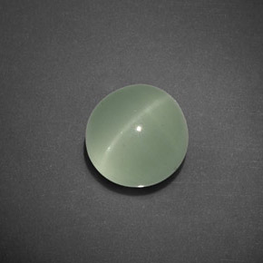 5.91 ct Green Cat's Eye Aquamarine Stone, Natural Cat's Eye Aquamarine in Round Cabochon Shape for Sale