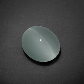 7.17 ct Blue Cat's Eye Aquamarine Gemstone, Cat's Eye Aquamarine Gem in Oval Cabochon Shape for Sale.