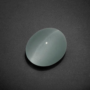 7.17 ct Blue Cat's Eye Aquamarine Stone, Natural Cat's Eye Aquamarine in Oval Cabochon Shape for Sale