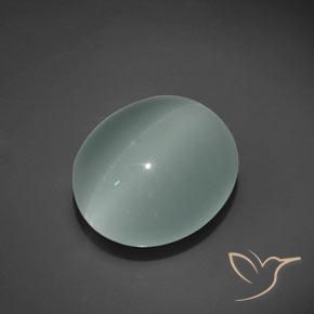 Oeil de Chat Aigue-Marine Ovale en damier des États-Unis 20,64 ct, dimension 19,4 x 17mm, pureté Transparent, pierre gemme naturelle Non traité, 1 pièce Oeil de Chat Aigue-Marine de couleur Vert océan très clair, dureté Mohs de 7.5 à 8 convient aux bijoux de tous les jours, pierre de sagesse, Photo A