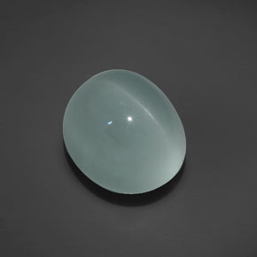 18.17 ct Green Cat's Eye Aquamarine Gemstone, Cat's Eye Aquamarine Gem in Oval Cabochon Shape for Sale.
