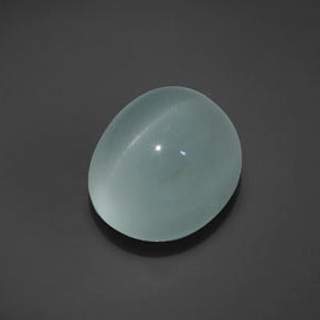 18.17 ct Green Cat's Eye Aquamarine Stone, Natural Cat's Eye Aquamarine in Oval Cabochon Shape for Sale