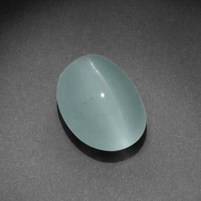 7.13 ct Blue Cat's Eye Aquamarine Stone, Natural Cat's Eye Aquamarine in Oval Cabochon Shape for Sale