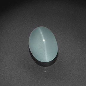 4.50 ct Blue Cat's Eye Aquamarine Stone, Natural Cat's Eye Aquamarine in Oval Cabochon Shape for Sale