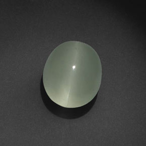 7.32 ct Green Cat's Eye Aquamarine Gemstone, Cat's Eye Aquamarine Gem in Oval Cabochon Shape for Sale.