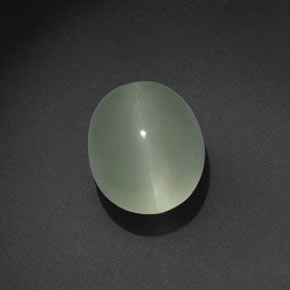 7.32 ct Green Cat's Eye Aquamarine Stone, Natural Cat's Eye Aquamarine in Oval Cabochon Shape for Sale