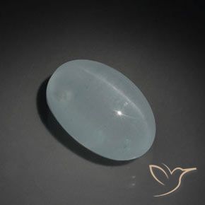 12.94 ct Blue Cat's Eye Aquamarine Stone, Natural Cat's Eye Aquamarine in Oval Cabochon Shape for Sale