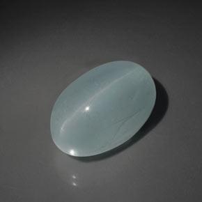 Verde-azul claro Aguamarina Ojo de Gato Gema - 17.3ct Cabujón Óvalo (ID: 382723)